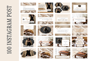 300 Beige Instagram Template Bundle