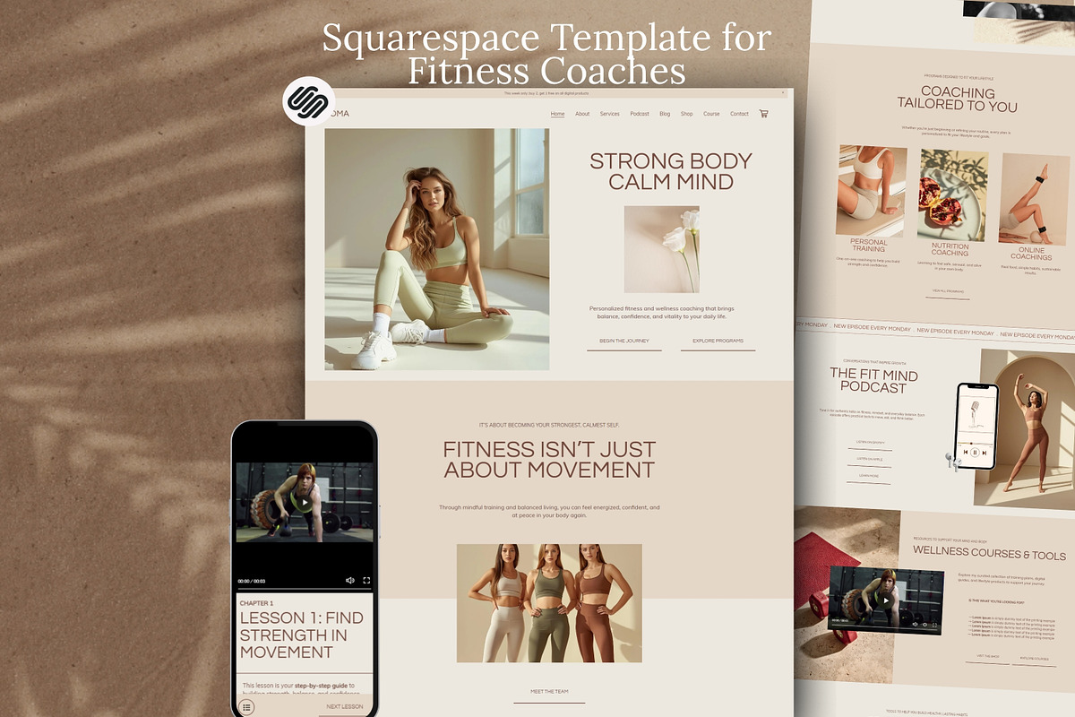 Squarespace Template Fitness Coaches, a Squarespace Template by Sofia Designs (Photo 1 of 9)