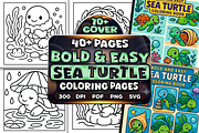 Bold Easy Sea Turtle Coloring Pages, an Animal Illustration by Craftsbeefy (Thumbnail 1 of 4)