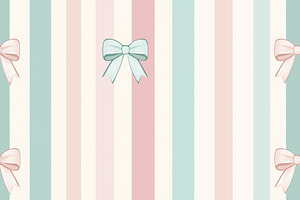 Seamless pattern pastel colored stripes background with ribbons
