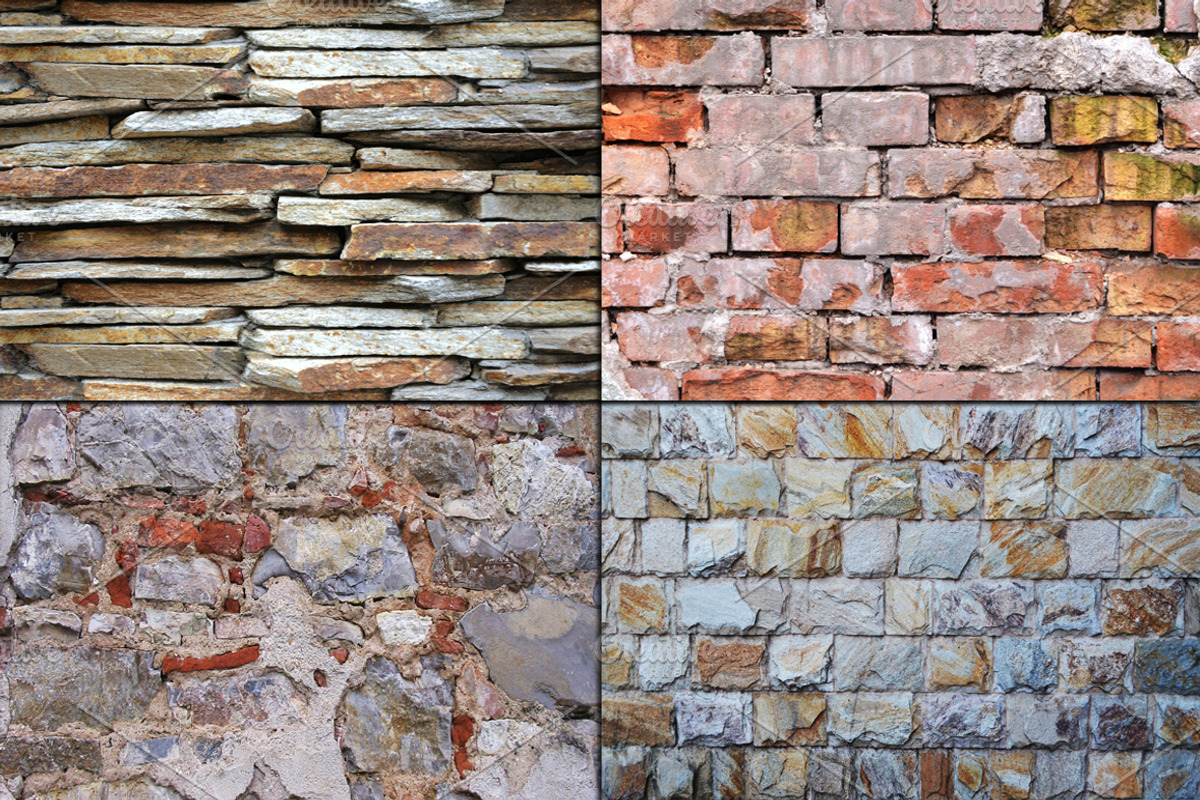 Brick Texture Backgrounds set of 10 preview 2