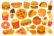Fast Food Set, a Food Illustration by ananastya (Thumbnail 2 of 3)