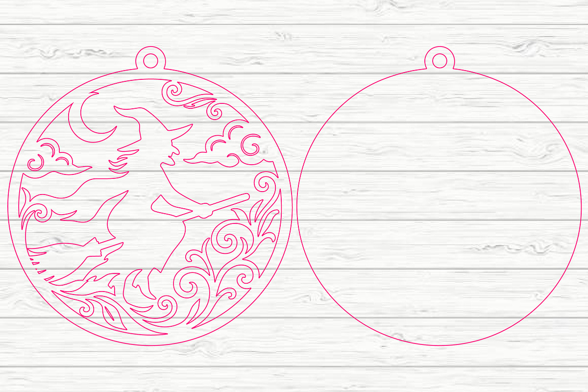 Halloween Flying Witch Laser Cut SVG, an Object Graphic by Layerology (Photo 3 of 3)