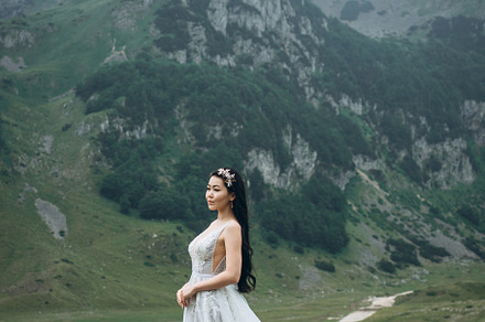 Portrait of a bride in a white dress stock photo containing bride and wedding, a Person Photo by franz12