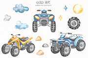 Quad bikes watercolor, a Transportation Illustration by Marina Ermakova (Thumbnail 3 of 11)