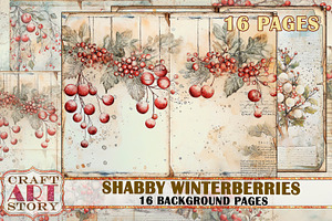 Shabby Winterberries Blank Pages