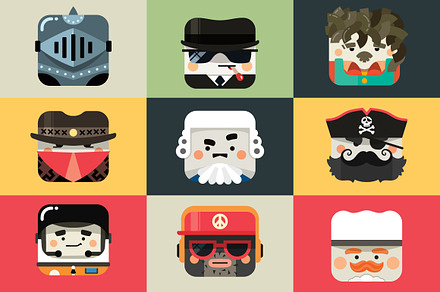 Set of flat profession icons part 2