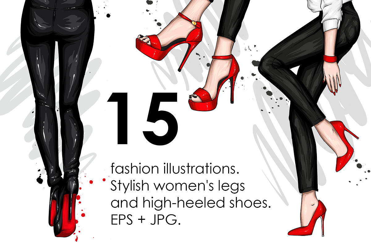 Stylish high-heeled shoes. Vector., an Object Illustration by Vitaliy Grin (Photo 1 of 3)