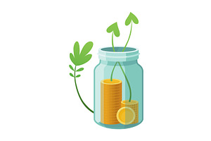 Investing bottle money, icon, a Finance Illustration by Things for designers