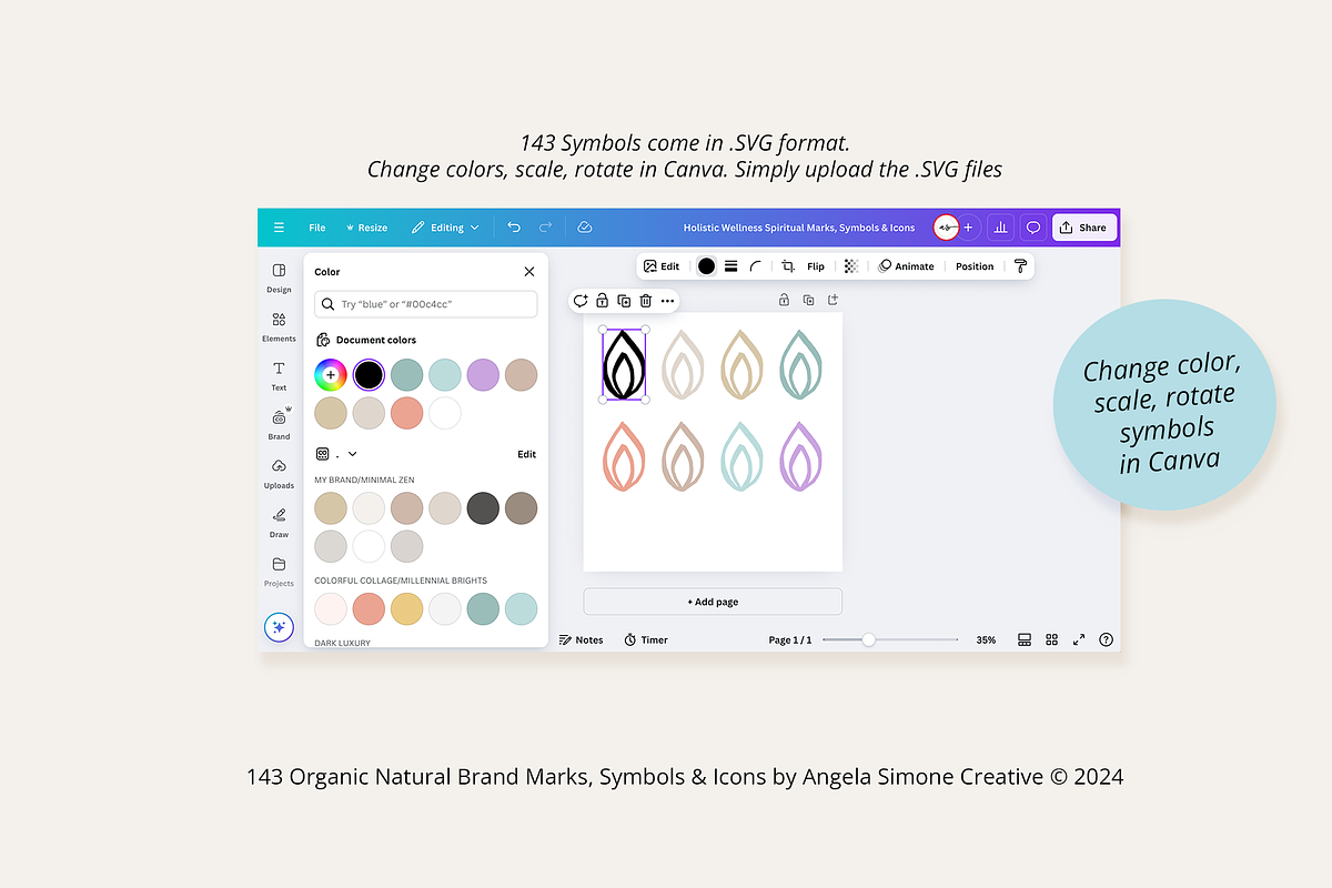 Holistic Wellness Spiritual Icons, a Solid Icon by angela simone creative (Photo 8 of 11)