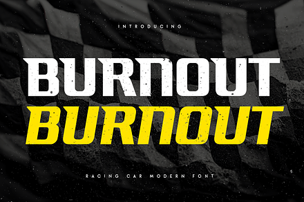 Burnout - Racing Car Modern Font, a Font by Hamz Studio