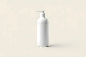3D Realistic White Bottle Mockup wit, a Photo by LOGOCREATIVE