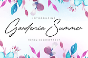 Gardenia Summer Monoline Script Font, a Script Font by Balpirick Studio (Thumbnail 1 of 7)