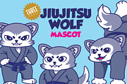 Jiu Jitsu Wolf Cartoon Mascot Set, a Sport Illustration by ashenterprise (Thumbnail 1 of 4)