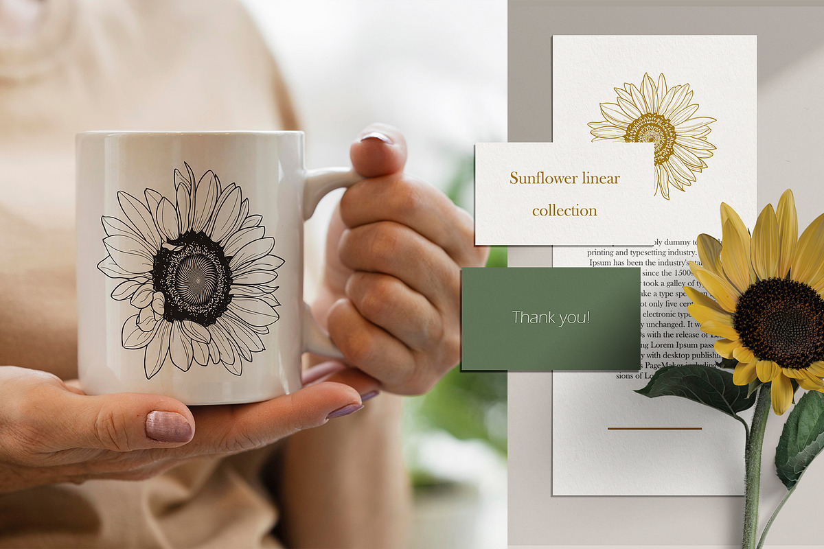 Sunflower line art collection, a Decorative Illustration by DamriNa art (Photo 8 of 8)