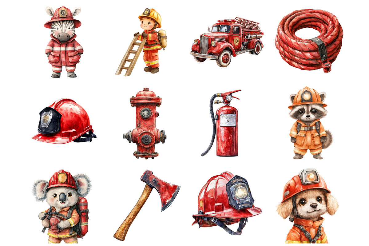 Animals Firefighter Clipart, an Illustration by Design Market (Photo 2 of 5)