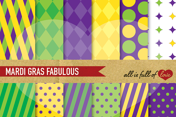 Mardi Gras Background Patterns preview 2