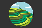 Layered terraced rice paddies, an Object Illustration by nandinigraphics (Thumbnail 2 of 3)