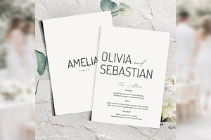Elegant Menu&Place Card Canva bd008, a Card Template by TyphoonStudio