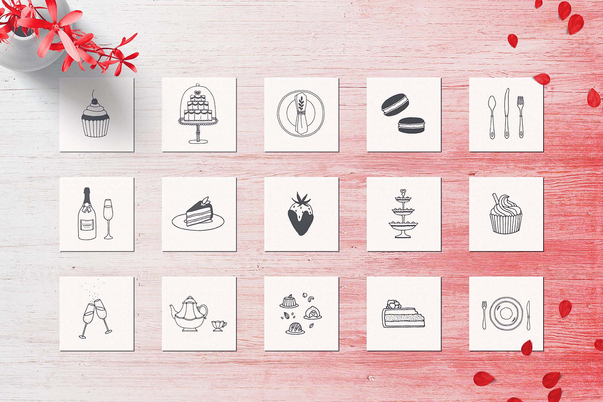 150 Hand Drawn Elements -Wedding-, a Decorative Illustration by Michael Rayback Design (Photo 3 of 11)