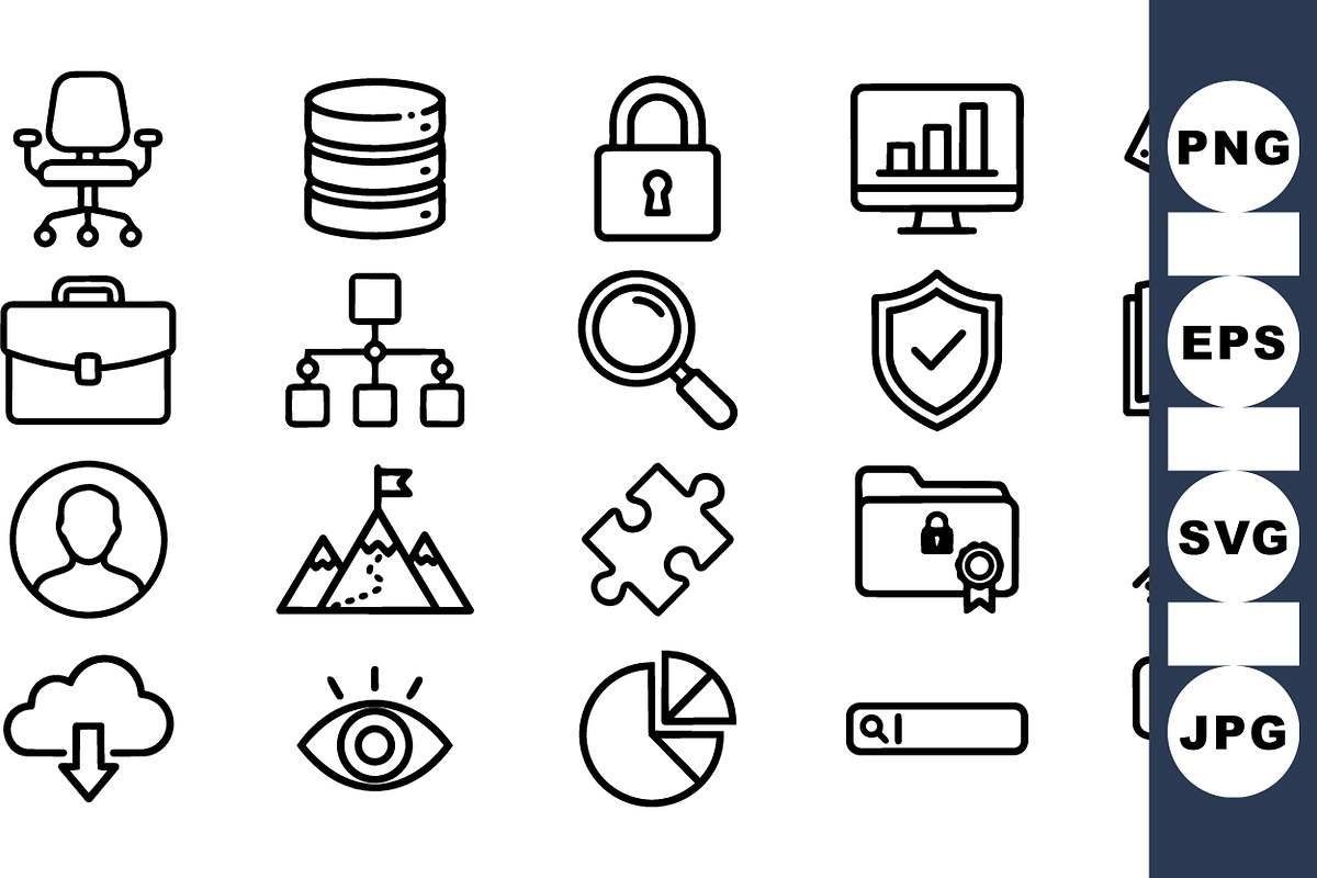 Business Line Icon Set, an Illustration by designvectx (Photo 1 of 3)