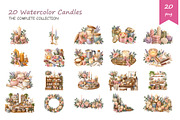 Watercolor Candles Clipart, a Decorative Illustration by BerryPieArt (Thumbnail 2 of 4)