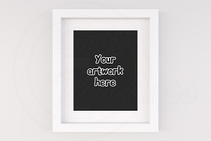 Basic white frame mockup with matt