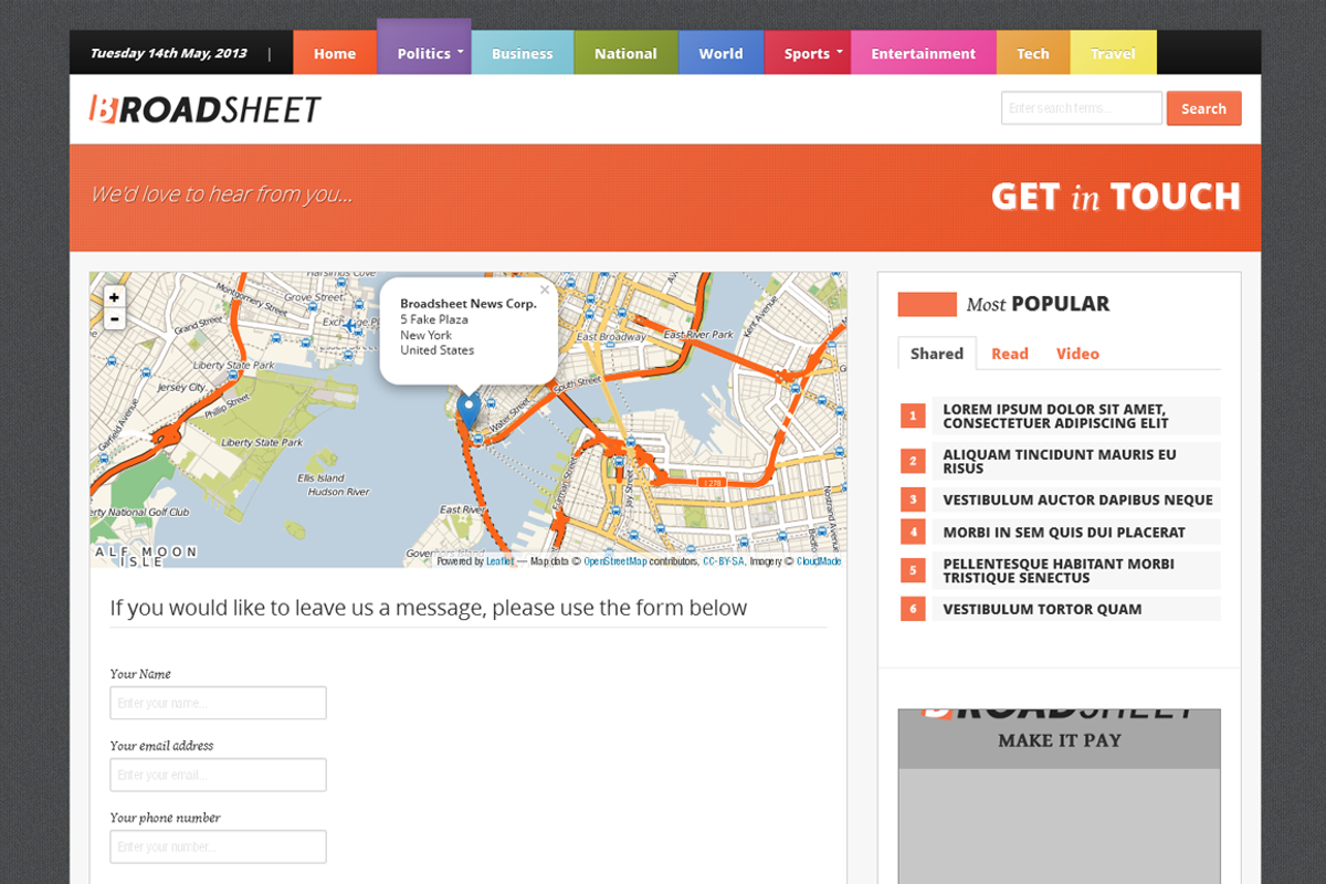 Broadsheet - Newspaper Theme, a Bootstrap Template by StreetCred (Photo 4 of 5)