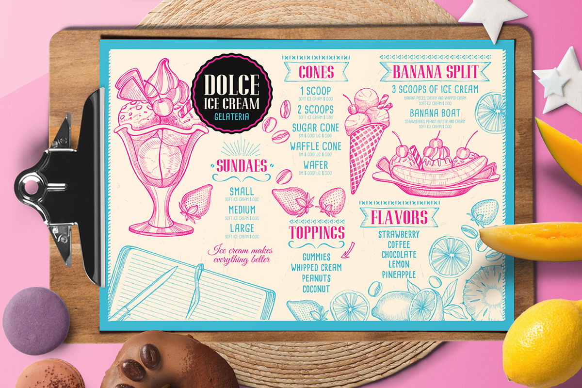 FREE! Trifold + Dessert Menu, a Brochure Template by BarcelonaShop (Photo 2 of 3)