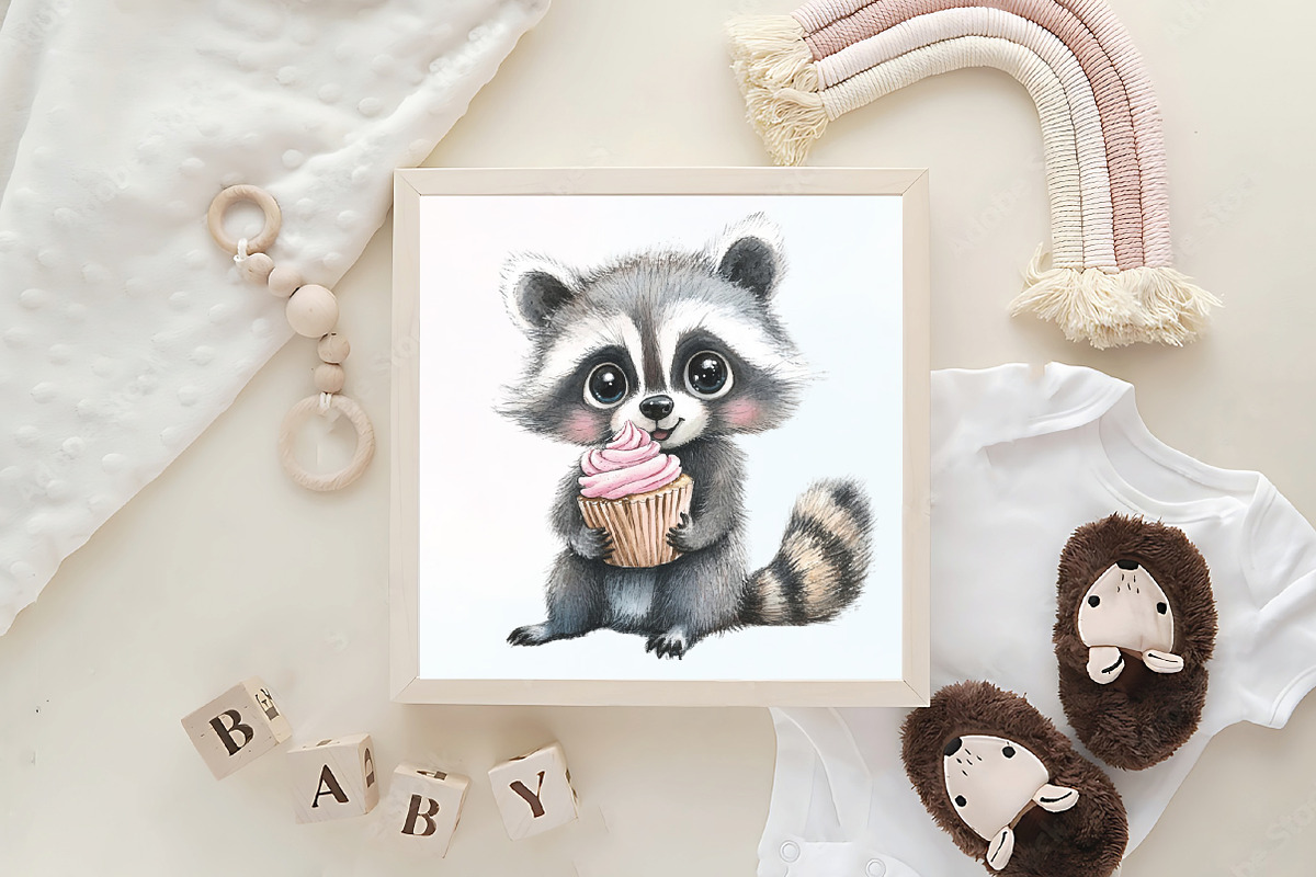 Quirky and Funny Raccoons Clipart, an Illustration by CraftArtStudio (Photo 6 of 6)