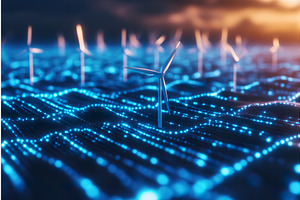 Futuristic wind farm with technology, a Technology Illustration by Lermont51