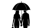 50 Couple Umbrella Silhouette Bundle, an Illustration by Designs_River (Thumbnail 6 of 51)