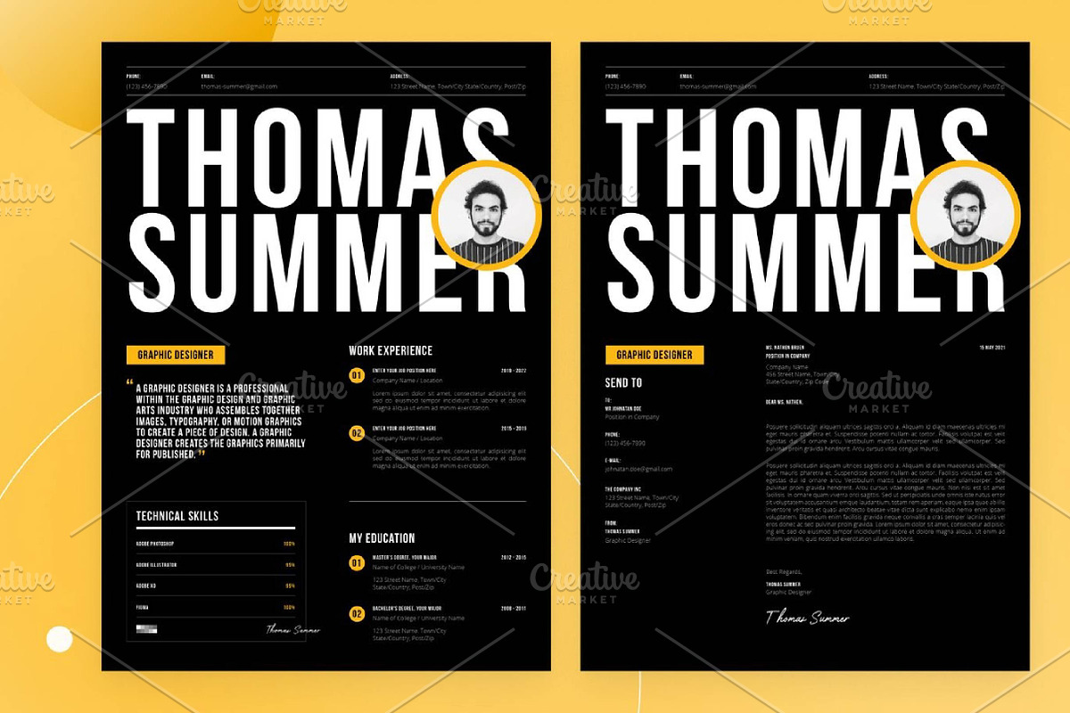 Resume template V01, a Marketing Template by fashionaddict (Photo 2 of 4)