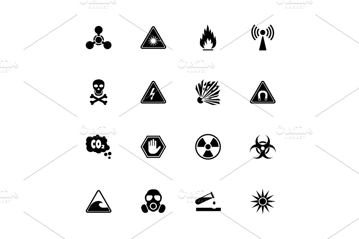 Danger - Flat Vector Icons, an Illustration by Artsaba Family