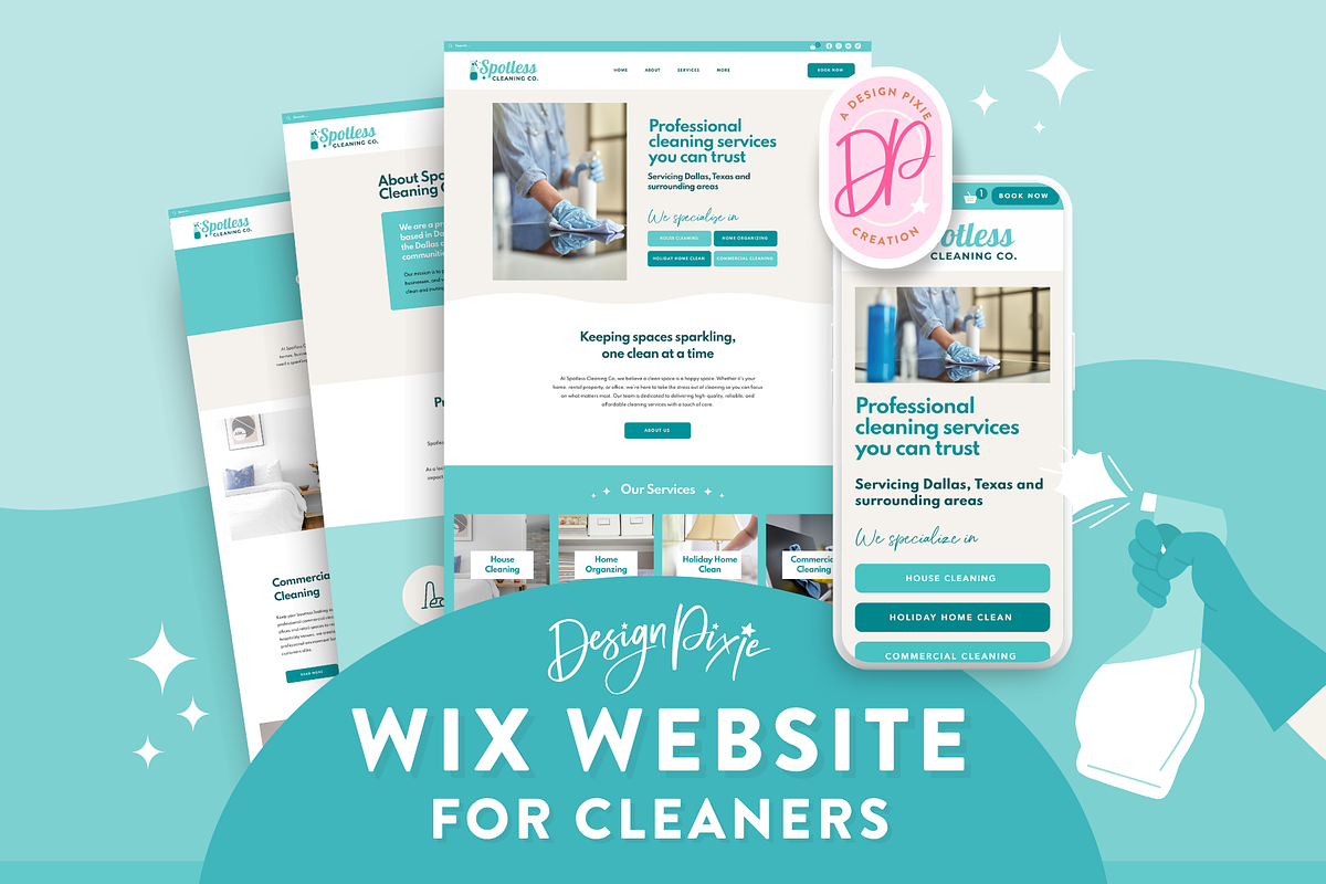 Wix Website Template for Cleaners, a Wix Template by Design Pixie (Photo 1 of 8)