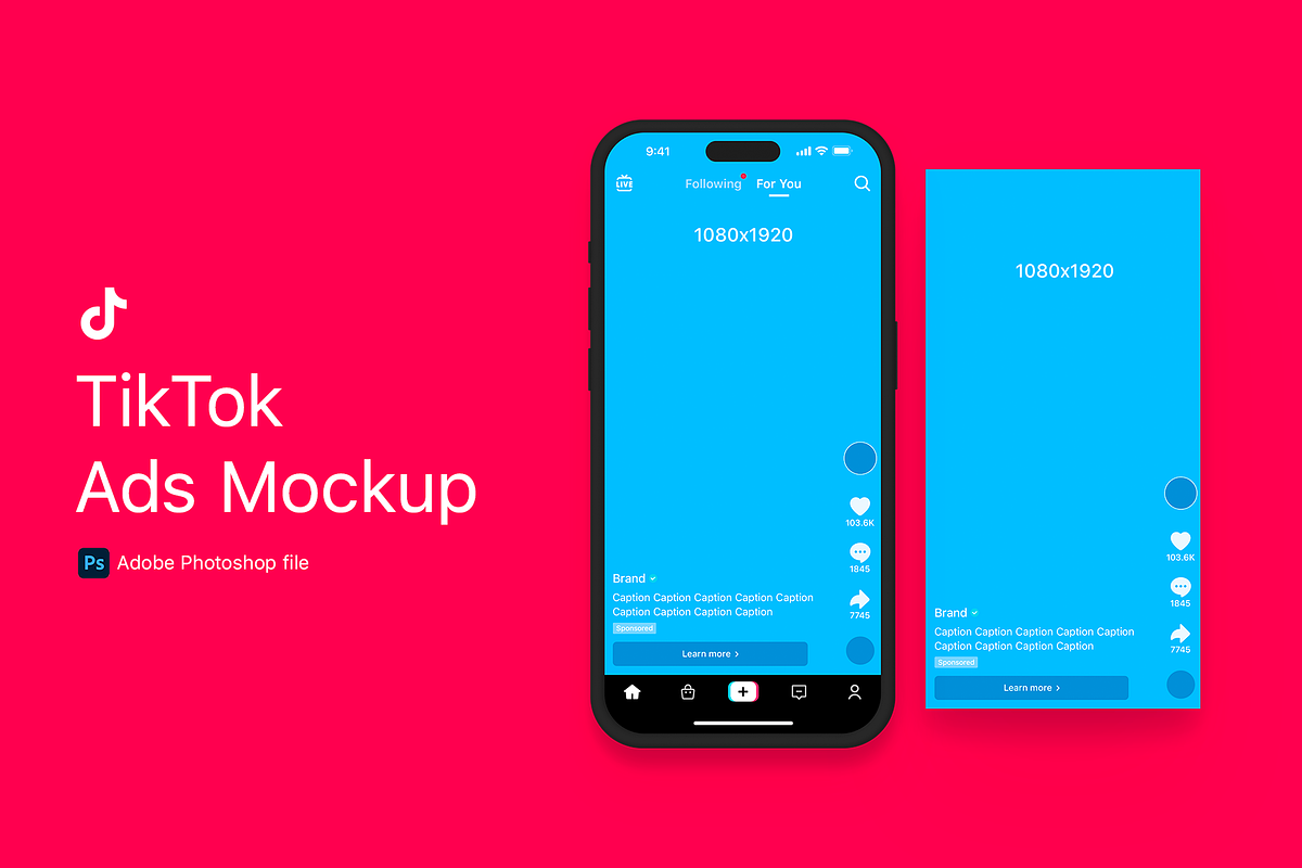 TikTok Ads Mockup, a Social Media Template by lprdesigns (Photo 1 of 2)