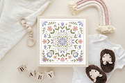 Folk Floral Tiles Clipart Set, a Work Illustration by CraftArtStudio (Thumbnail 4 of 4)