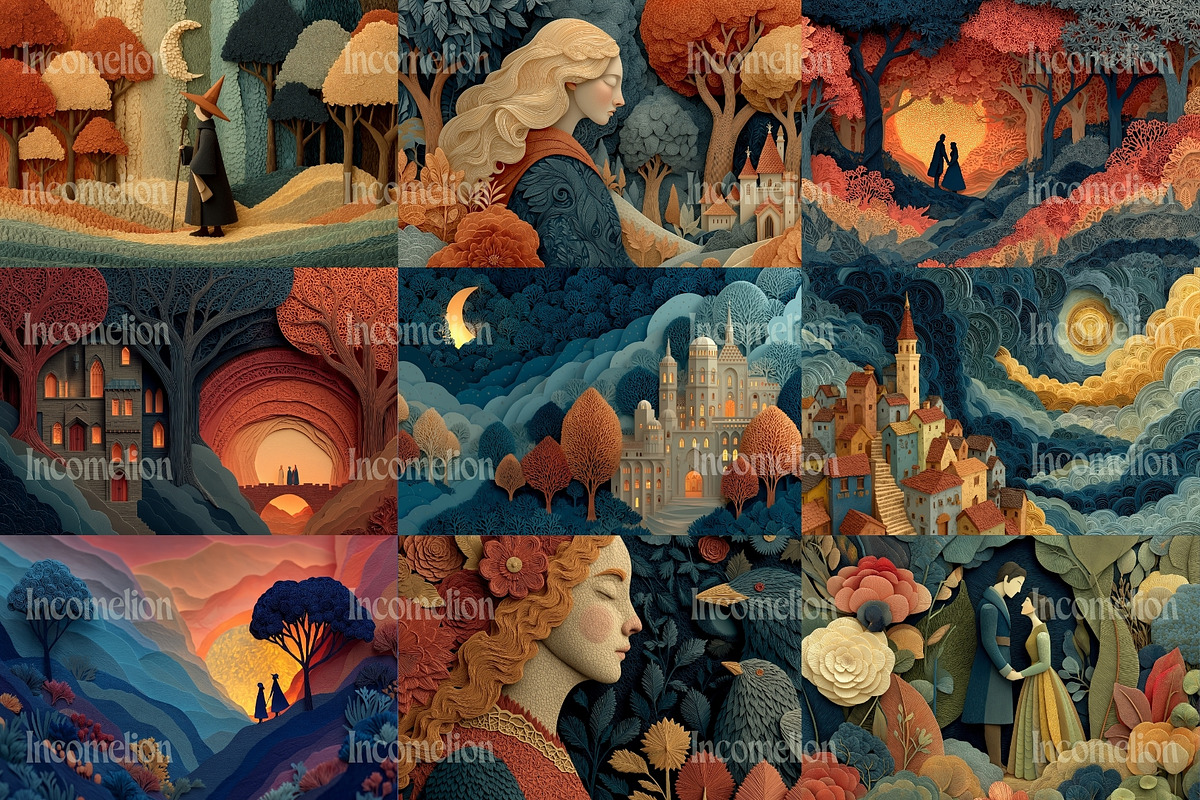 50 Fairytale Cut Paper Collages, a Person Illustration by Incomelion (Photo 7 of 13)