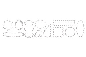 Black scallop line borders set, an Object Illustration by art PVP - market