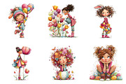 Easter Girl Clipart, an Illustration by CreationArt (Thumbnail 2 of 7)