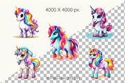 Cute rainbow unicorns 01. PNG Bundle, an Animal Illustration by KENO Mascots (Thumbnail 3 of 9)