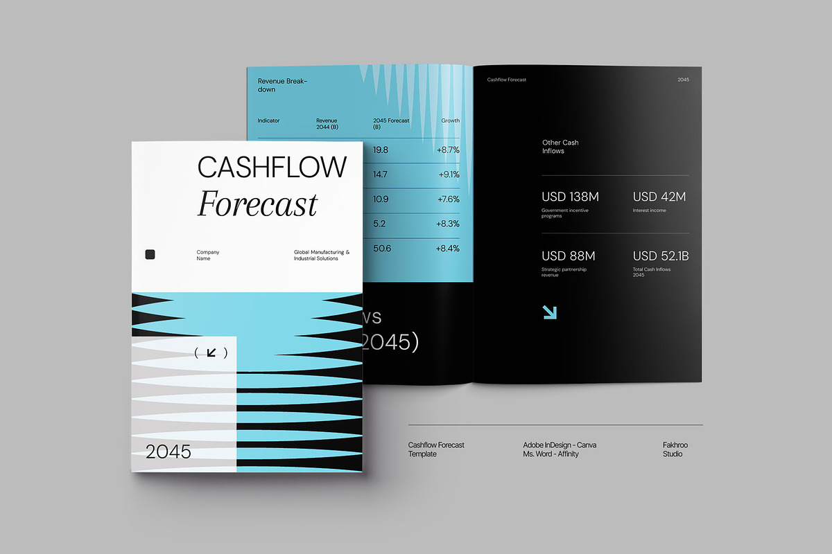 Modern Geometric Cashflow Forecast, a Brochure Template by fakhroo (Photo 4 of 13)