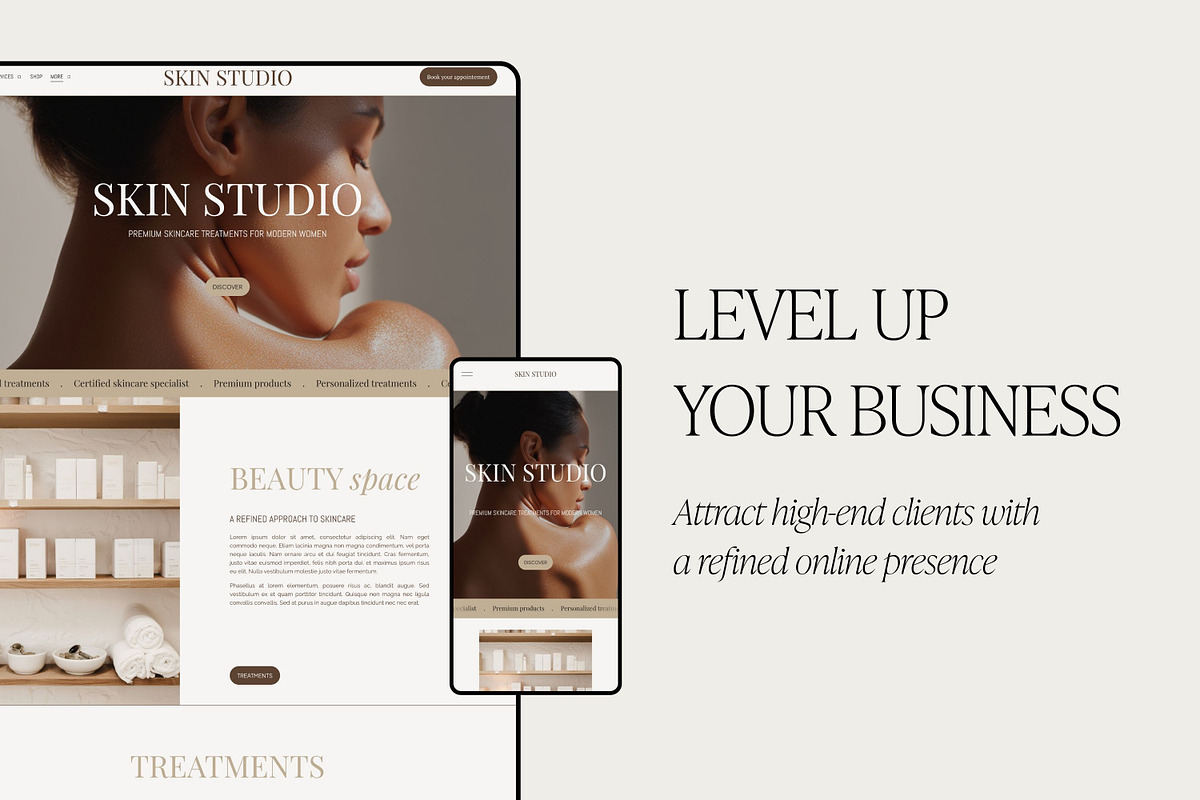 Squarespace Beauty Salon Esthetician, a Squarespace Template by Studio Marmotte (Photo 2 of 6)