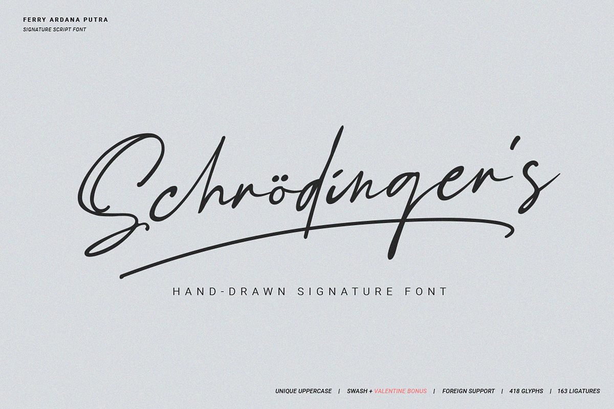 Schrödinger's | Signature Font, a Script Font by Ardana Creative (Photo 1 of 12)
