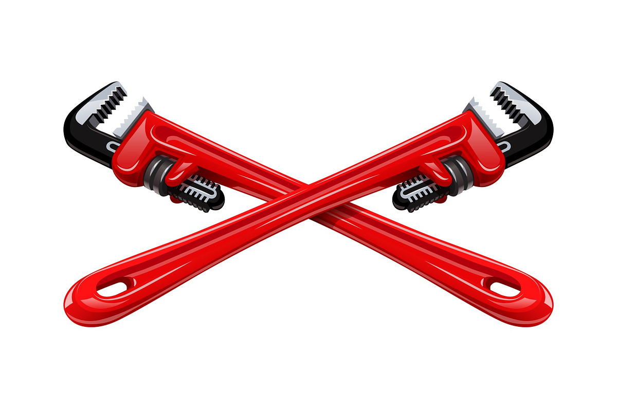 Pipe wrench. Plumber tool., an Object Illustration by Aleksangel