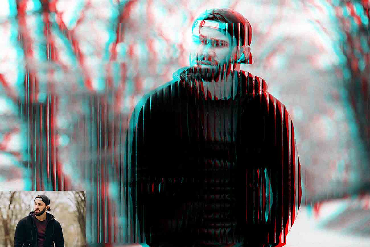 3D Glitch Distortion Ps Action, an Action Add-On by Studio Retouch (Photo 9 of 10)