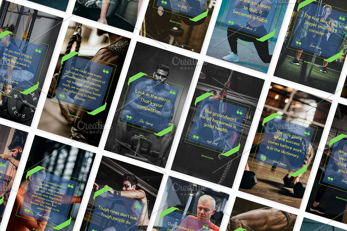 Editable Fitness Quotes Canva Bundle preview 3
