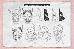 Procreate Japanese Mask Stamps