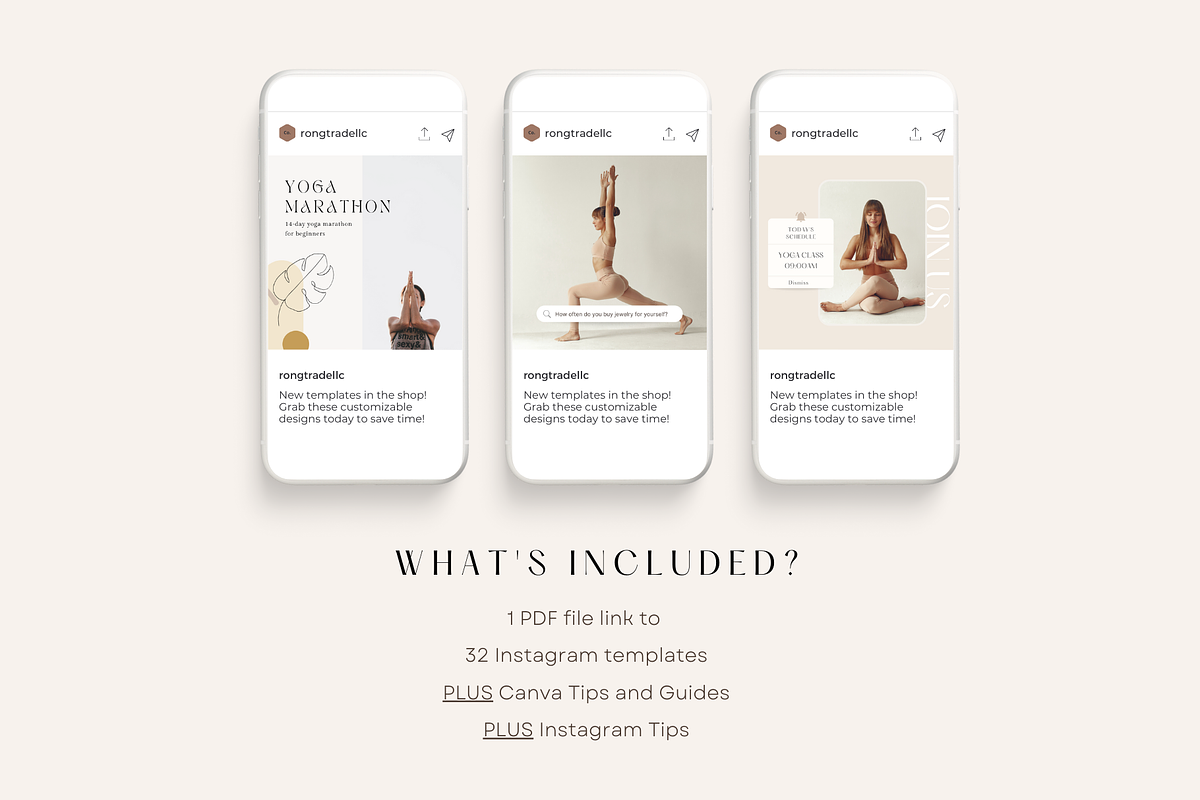 Yoga Instagram Template CANVA, a Social Media Template by ShopRShop