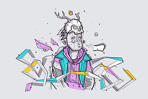 graffiti guy with a skull